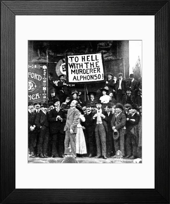 Framed Print : British protest to the Ferrer trial