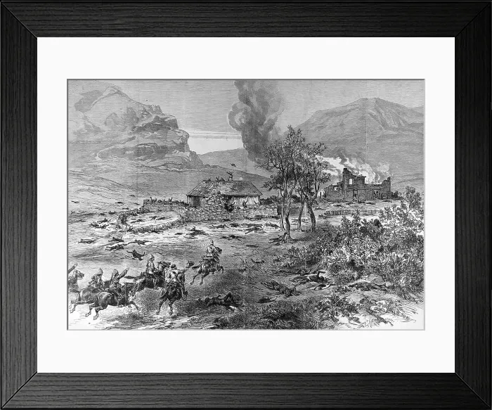 Framed Print : The Zulu war. The entrenched position at Rorke's Drift Framed Print : The Zulu war. The entrenched position at Rorke's Drift