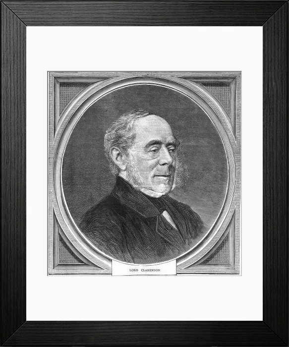 Framed Print : Lord Clarendon, George William Frederick Villiers