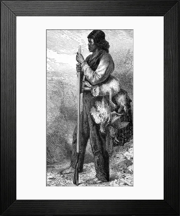 Framed Print : American Indians. Half -breed Indian hunter Framed Print : American Indians. Half -breed Indian hunter