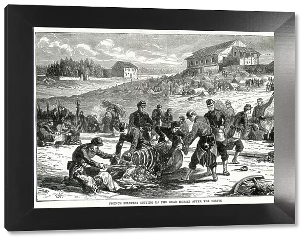 French Soldiers Cutting Dead Horses Franco Prussian