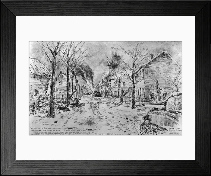 Framed Print : Battle at the Schilberg Cross-roads; Second World War, 1945 Framed Print : Battle at the Schilberg Cross-roads; Second World War, 1945