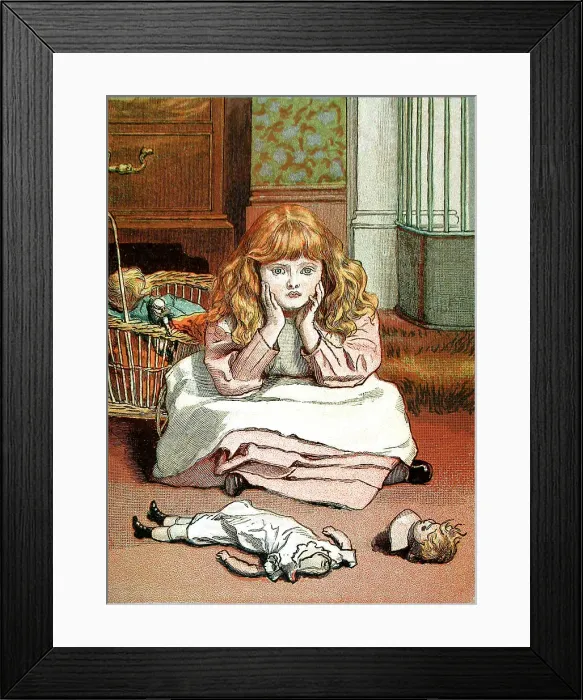 Framed Print : Little Girl Broken Doll 1888 Iln Import 21 Dec Framed Print : Little Girl Broken Doll 1888 Iln Import 21 Dec