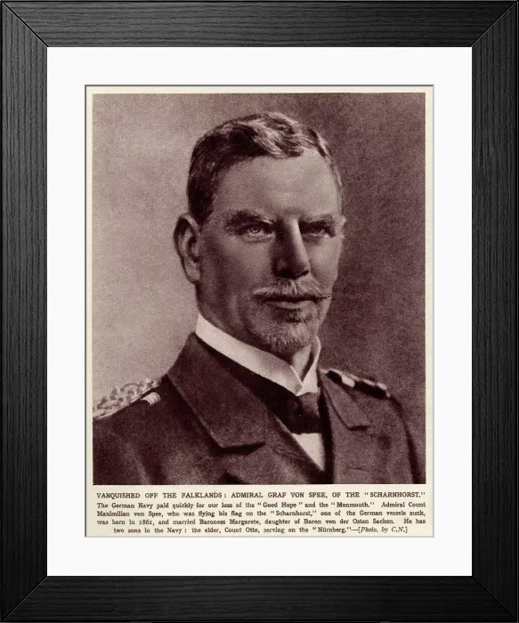 Framed Print : Admiral Graf Von Spee 1914 Framed Print : Admiral Graf Von Spee 1914