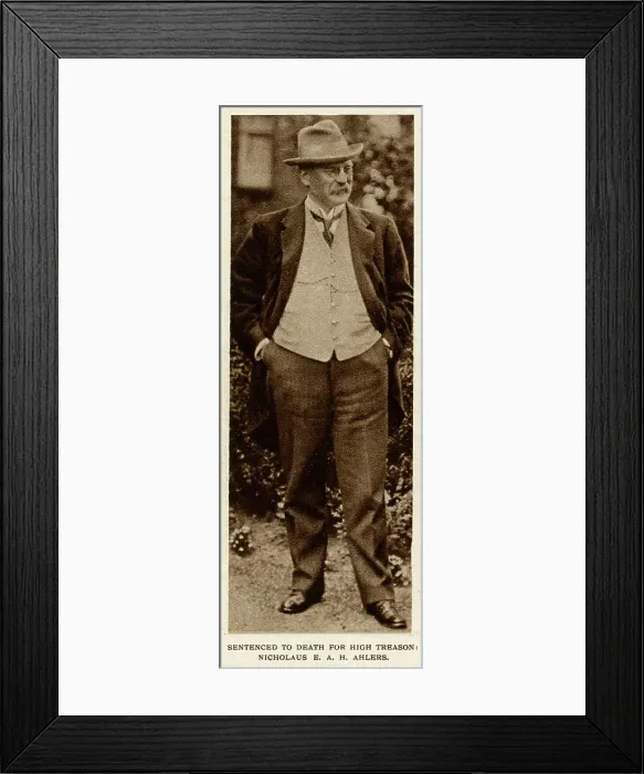 Framed Print : Nicholaus Ahlers, sentenced to death for high treason 1914 Framed Print : Nicholaus Ahlers, sentenced to death for high treason 1914