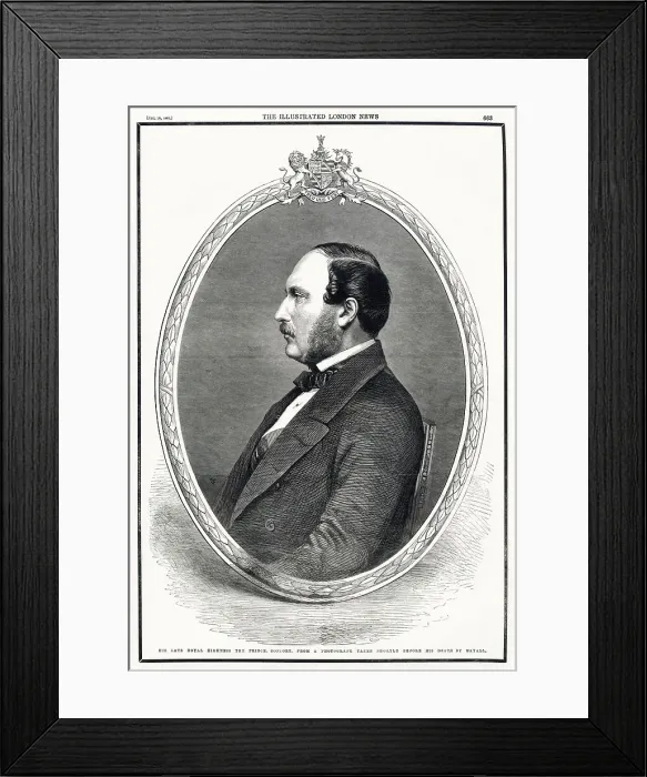 Framed Print : Prince Albert (1819 - 1861), consort of Queen Victoria, engraving taken shortly before the Prince's death. Date: 1861