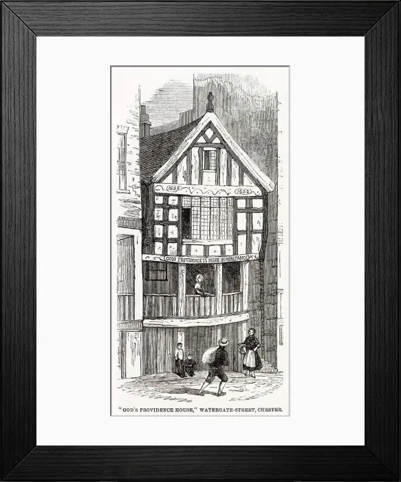 Framed Print : God's Providence House, Chester, 1862 Framed Print : God's Providence House, Chester, 1862