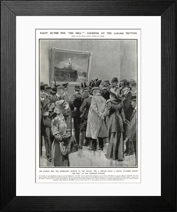 Framed Print : Rembrandt's The Mill at the National Gallery, London 1911 Framed Print : Rembrandt's The Mill at the National Gallery, London 1911