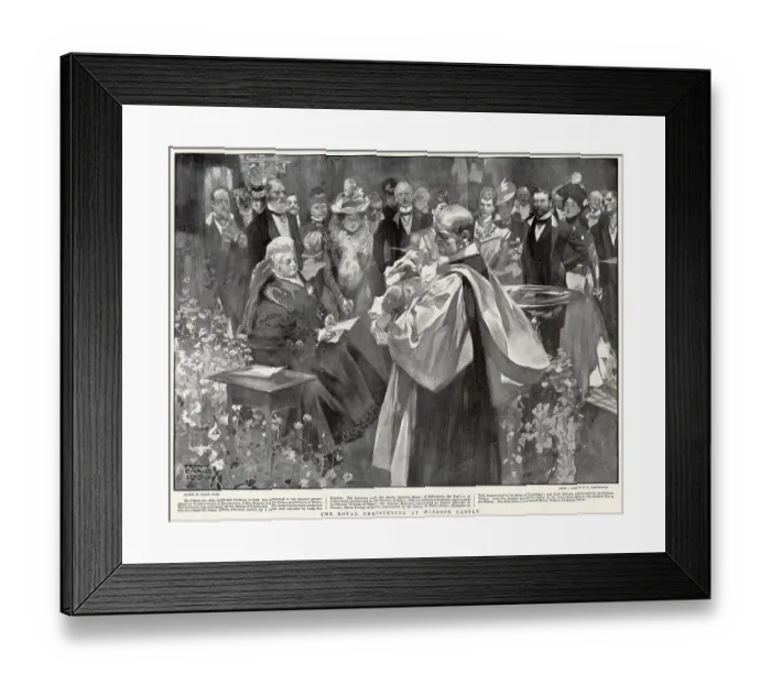 Framed Print : The christening of Prince Henry William Frederick Albert (1900 - 1974), later the Duke of Gloucester, at Windsor Castle in Berkshire, 1900. Those attending the event at the Queen's private chapel at the castle included Queen Victoria (on left) Framed Print : The christening of Prince Henry William Frederick Albert (1900 - 1974), later the Duke of Gloucester, at Windsor Castle in Berkshire, 1900. Those attending the event at the Queen's private chapel at the castle included Queen Victoria (on left)