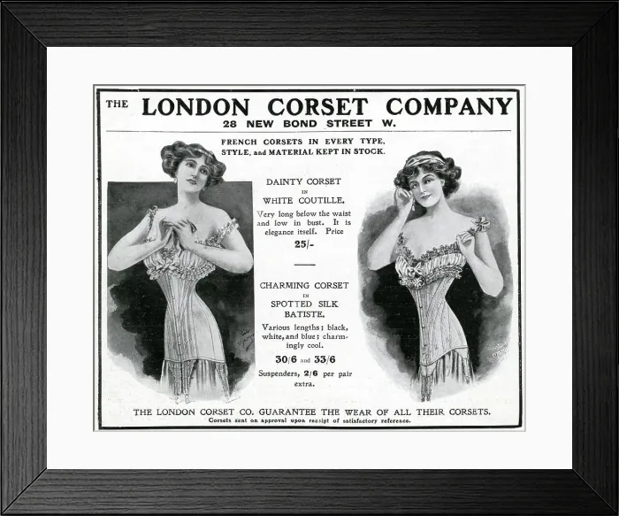 Framed Print : Advert for London Corset Company 1910 Framed Print : Advert for London Corset Company 1910