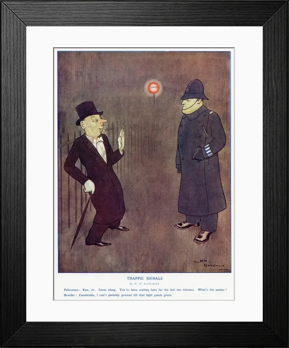 Framed Print : Traffic Signals, by H. M. Bateman Framed Print : Traffic Signals, by H. M. Bateman