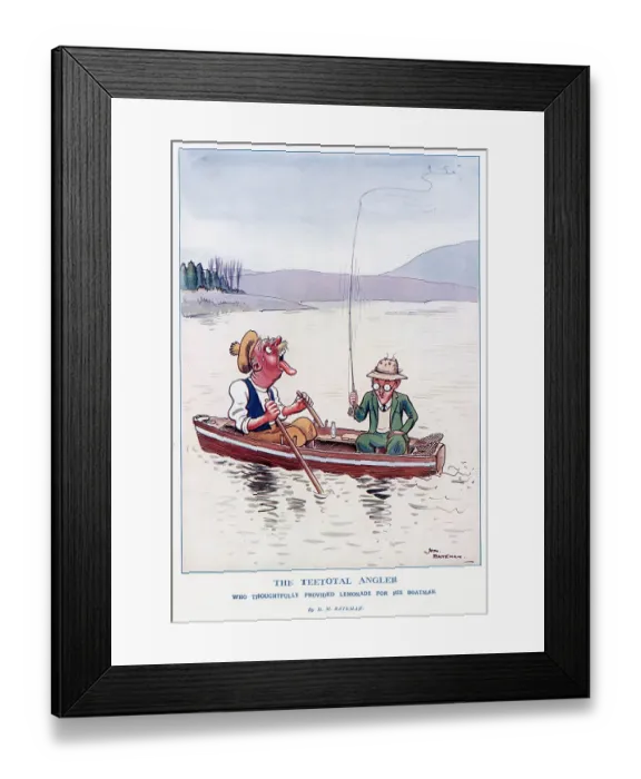Framed Print : The Teetotal Angler, by H. M. Bateman Framed Print : The Teetotal Angler, by H. M. Bateman