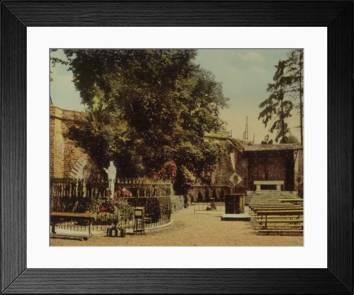 Framed Print : The grotto on the site where a group of children saw a vision of the Virgin Mary. Date: 1930s Framed Print : The grotto on the site where a group of children saw a vision of the Virgin Mary. Date: 1930s