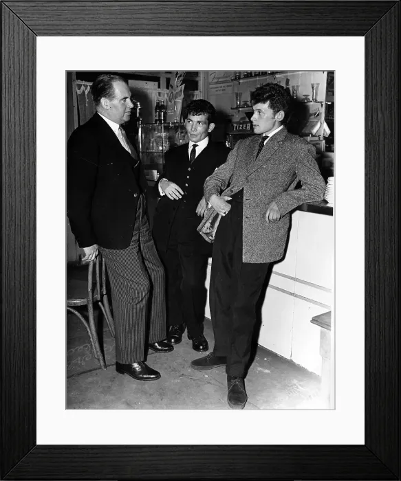 Framed Print : Norman Dodds MP and Teddy boys Framed Print : Norman Dodds MP and Teddy boys