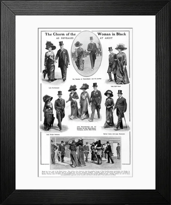 Framed Print : The charm of the women in black, as revealed at Ascot Framed Print : The charm of the women in black, as revealed at Ascot