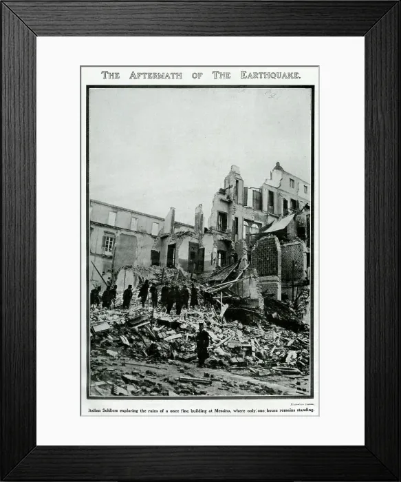Framed Print : Aftermath of earthquake at Messina, Sicily 1908 Framed Print : Aftermath of earthquake at Messina, Sicily 1908