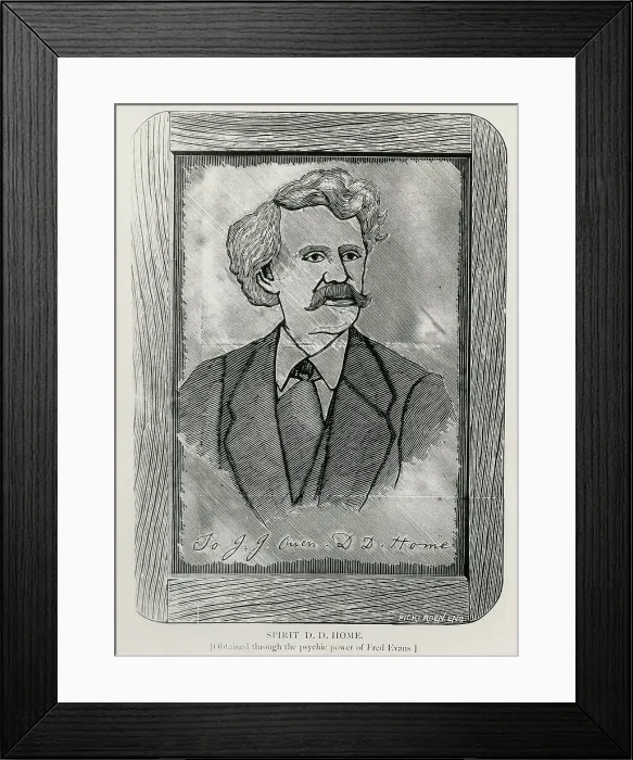 Framed Print : Spirit head and shoulders sketch of D. D. Home Framed Print : Spirit head and shoulders sketch of D. D. Home