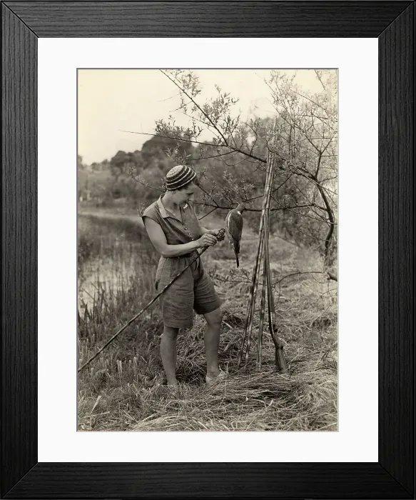 Framed Print : Woman and dead pigeon Framed Print : Woman and dead pigeon