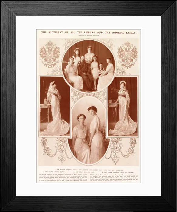 Framed Print : Emperor and Empress with their son and daughters. Date: 1913 Framed Print : Emperor and Empress with their son and daughters. Date: 1913