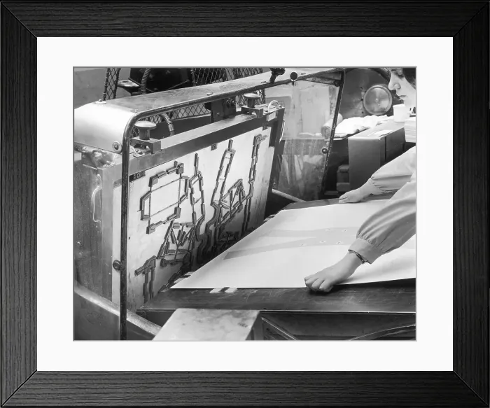 Framed Print : Female Factory Worker Heinz Zinram 1950s Printed Framed Print : Female Factory Worker Heinz Zinram 1950s Printed