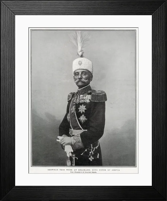 Framed Print : Peter I of Serbia (1844 - 1921), last king of Serbia, reigning from 15 June 1903 to 1 December 1918. Date: 1904 Framed Print : Peter I of Serbia (1844 - 1921), last king of Serbia, reigning from 15 June 1903 to 1 December 1918. Date: 1904