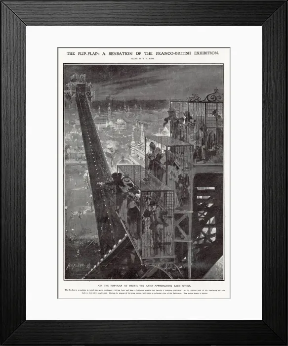 Framed Print : Flip-Flap ride at the Franco-British Exhibition 1908 Framed Print : Flip-Flap ride at the Franco-British Exhibition 1908