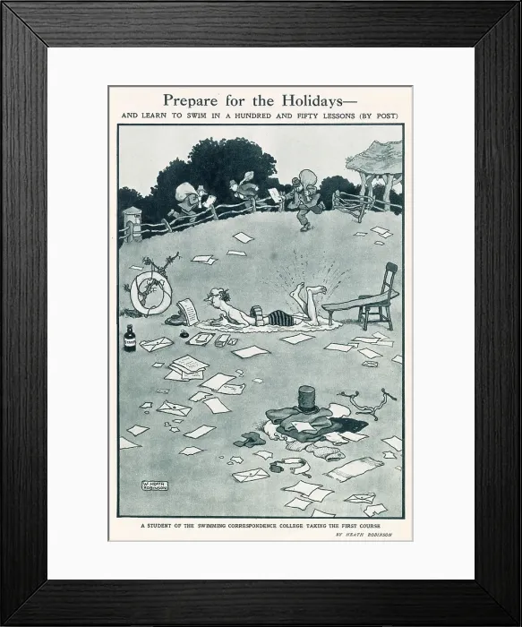Framed Print : Prepare for the Holidays by William Heath Robinson Framed Print : Prepare for the Holidays by William Heath Robinson