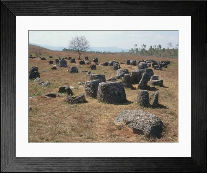 Framed Print : Burial containers, Xieng Khouang, Laos Framed Print : Burial containers, Xieng Khouang, Laos