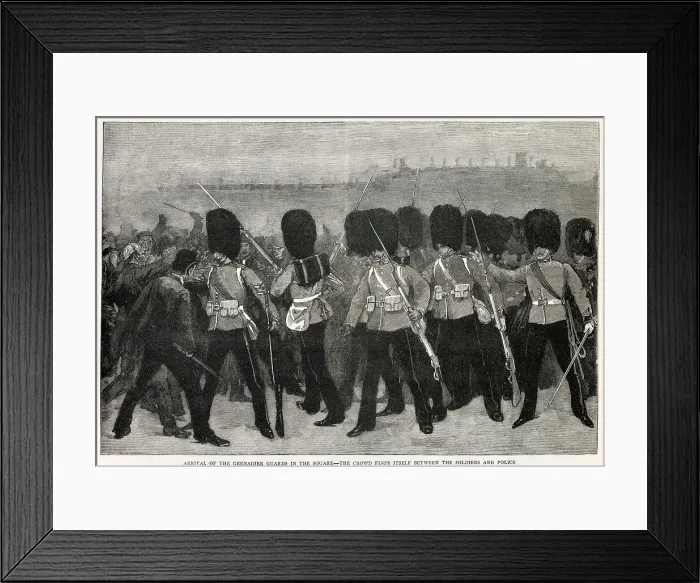 Framed Print : On 13th November 1887 a demonstration organised by the Social Democratic Federation and the Irish National League in Trafalgar Square in London turned into a riot after police and troops tried to break it up