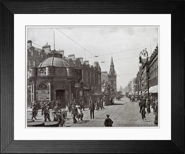 Framed Print : Photograph looking west towards Trongate. Date: 1900 Framed Print : Photograph looking west towards Trongate. Date: 1900