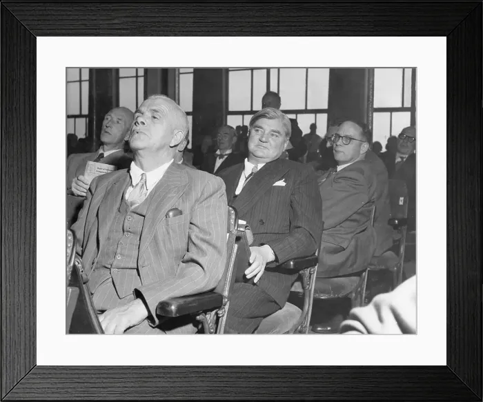Framed Print : Aneurin Bevan, sitting in an audience Framed Print : Aneurin Bevan, sitting in an audience