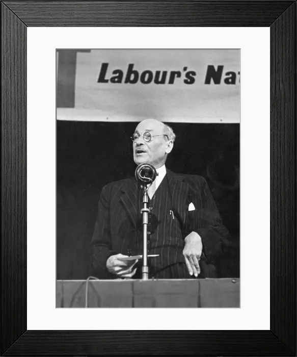 Framed Print : Clement Richard Attlee giving a speech Framed Print : Clement Richard Attlee giving a speech