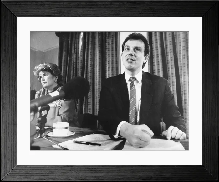 Framed Print : Tony Blair and Brenda Dean at a conference table Framed Print : Tony Blair and Brenda Dean at a conference table