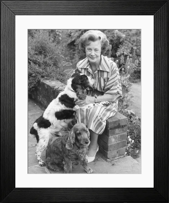 Framed Print : Barbara Castle, Labour politician, with two pet dogs Framed Print : Barbara Castle, Labour politician, with two pet dogs