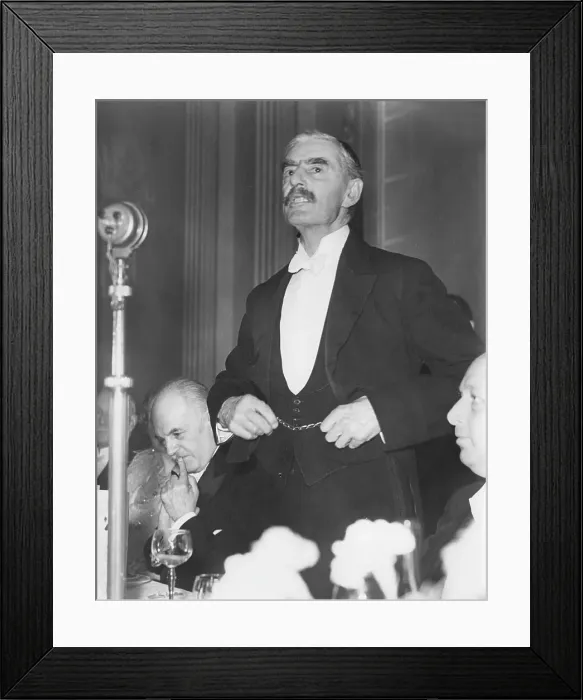 Framed Print : Neville Chamberlain giving a speech Framed Print : Neville Chamberlain giving a speech
