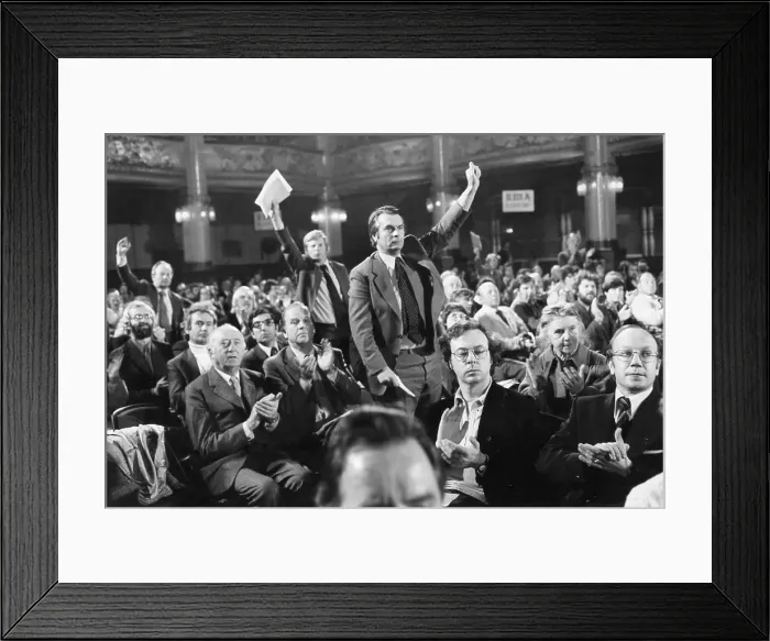 Framed Print : David Owen at a conference, wishing to speak Framed Print : David Owen at a conference, wishing to speak