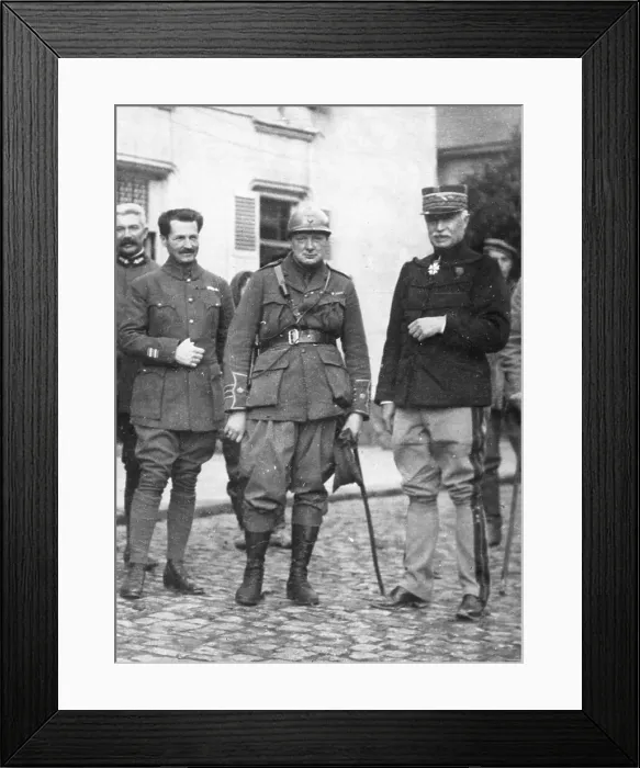 Framed Print : Winston Churchill with General Fayolle in France Framed Print : Winston Churchill with General Fayolle in France