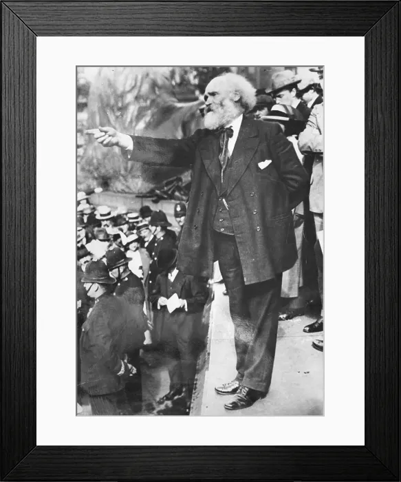 Framed Print : Keir Hardie, socialist politician, giving a speech, London Framed Print : Keir Hardie, socialist politician, giving a speech, London