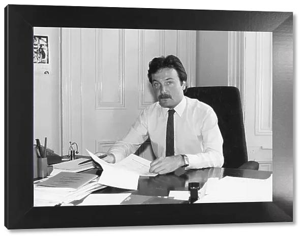 George Galloway, British left-wing politician, at his desk