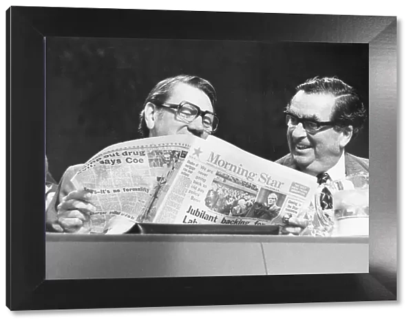 Denis Healey, Labour politician, with colleague