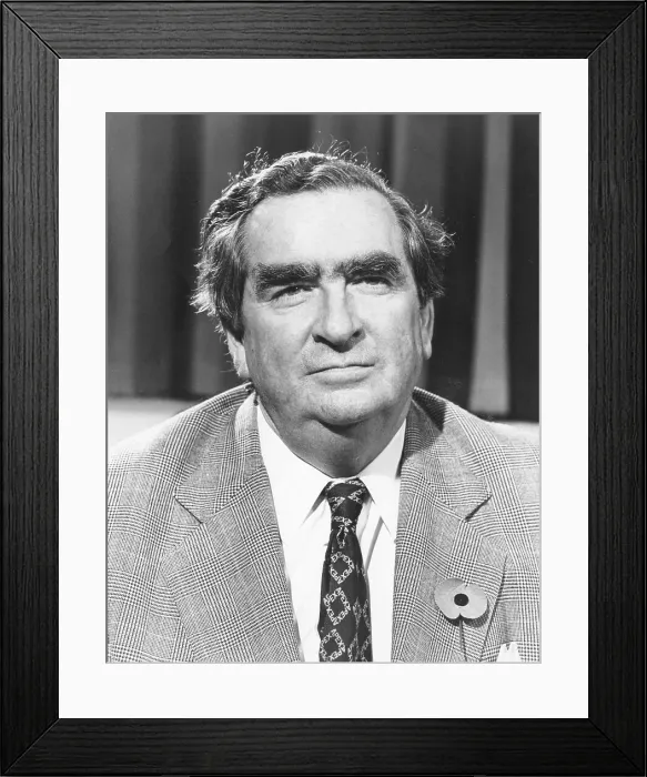 Framed Print : Denis Healey, Labour politician, wearing a poppy Framed Print : Denis Healey, Labour politician, wearing a poppy