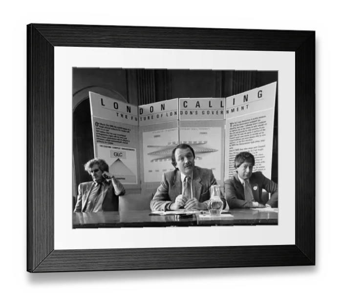 Framed Print : Ken Livingstone and Tony Banks at the GLC Framed Print : Ken Livingstone and Tony Banks at the GLC