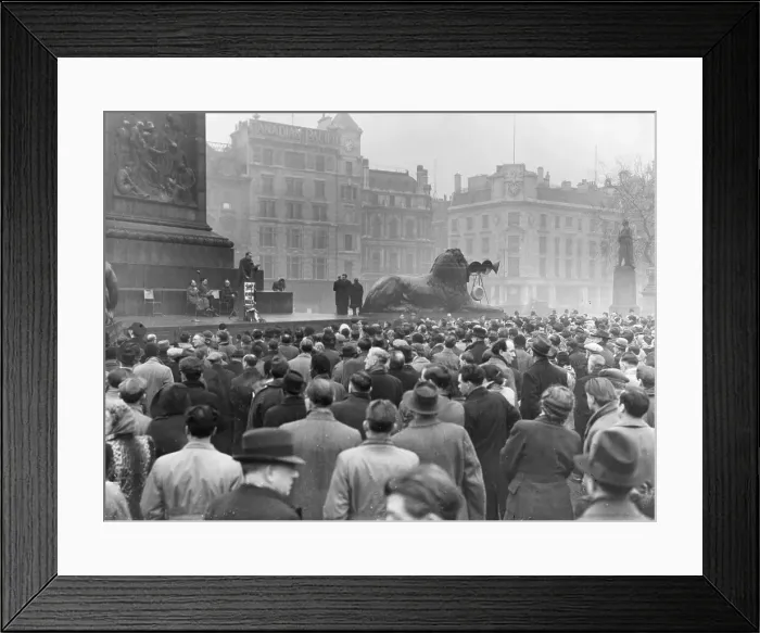 Framed Print : Political rally in Trafalgar Square, London Framed Print : Political rally in Trafalgar Square, London