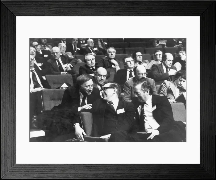 Framed Print : Mick McGahey with Arthur Scargill, trade unionists Framed Print : Mick McGahey with Arthur Scargill, trade unionists