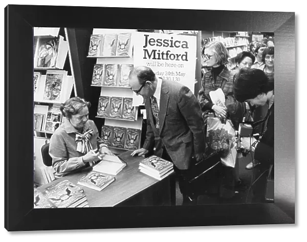 Jessica Mitford at a book signing event