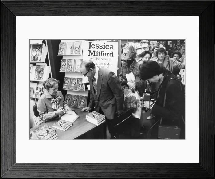 Framed Print : Jessica Mitford at a book signing event Framed Print : Jessica Mitford at a book signing event