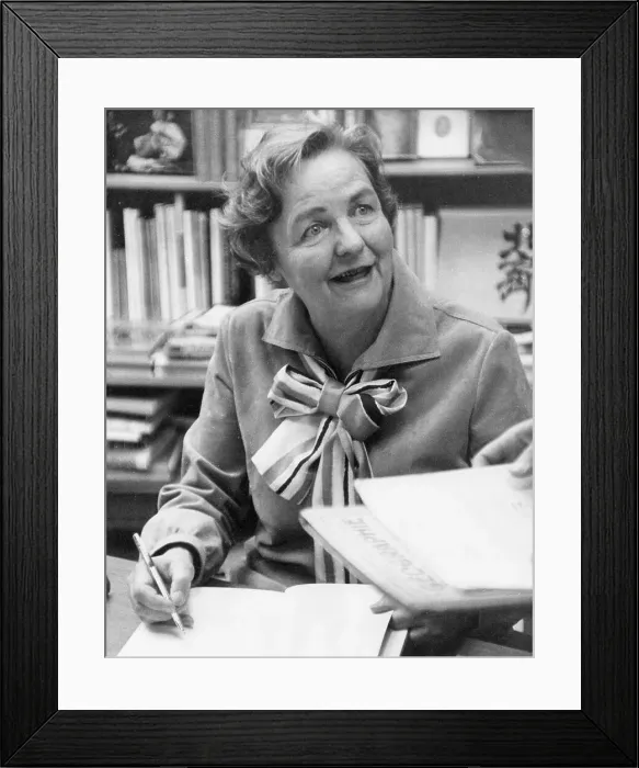 Framed Print : Jessica Mitford at a book signing event Framed Print : Jessica Mitford at a book signing event