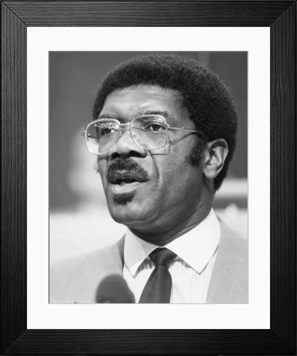 Framed Print : Bill Morris, trade union leader, giving a speech Framed Print : Bill Morris, trade union leader, giving a speech
