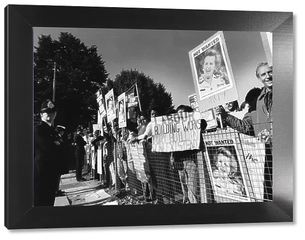 Political demonstration against Margaret Thatcher
