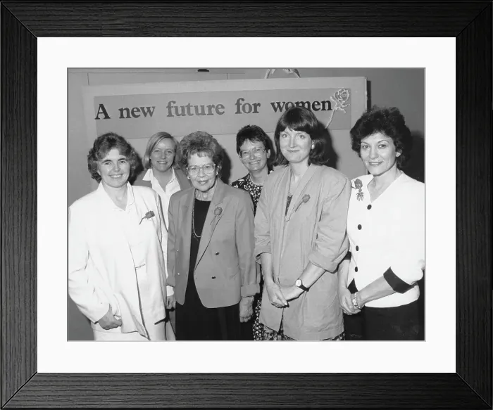 Framed Print : Jo Richardson, Labour politician, in a group photograph Framed Print : Jo Richardson, Labour politician, in a group photograph